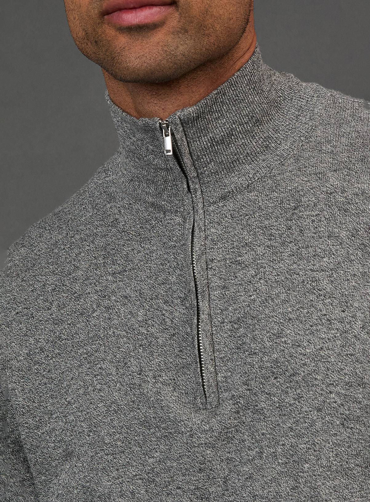 BURTON Light Grey Cotton Rich Half Zip Jumper S - Image 5
